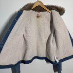 Ruff Hewn  90s Y2K Faux Fur Collar Denim Jacket Women L Blue Western Sherpa Lined Photo 6
