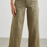 Rails  Getty Crop Utility Wide Leg Jean Washed Olive Size 25 Photo 0