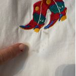 Vintage Quacker Factory Cowboy Boot embroidered 100% Cotton Button Down L White Size L Photo 4