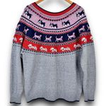 Holiday Time Womens Dog Fair Isle Christmas Sweater Gray Metallic Size XXL 20 Photo 4