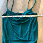 ZARA  dark green shimmer cowl neck tank bodysuit size medium Photo 3