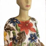 Alfred Dunner VTG  MULTI-COLOR FLORAL PRINT SHORT SLEEVE SWEATER WITH BEADS (L) Photo 8
