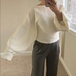 Zenana Outfitters Ribbed dolman balloon sleeve Sweater. M Photo 4