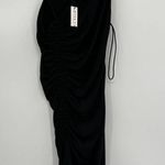 Alice + Olivia  Binnie Black Asymmetric Ruched One Shoulder Mini Dress Size 4 NWT Photo 2