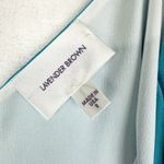 Lavender Brown  Silk Ruched Mini Dress Size Small Aqua Blue Lined Cocktail Photo 5
