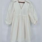 Hunter Bell NWT  Noah Mini Dress White Collar‎ Puff Sleeve Relaxed Shift Photo 2