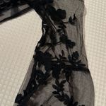 JustFab Floral printed sheer black dress Photo 4