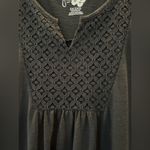 Just My Size Black T-Shirt Lace Front Detail. Photo 3