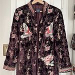Boston Proper Heavily embroidered velvet long jacket Photo 2