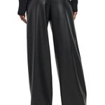 Karl Lagerfeld  Black Wide Leg Faux Leather Pants SZ6 Photo 1