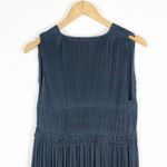 Modern Citizen Eleni Grecian Pleated Midi Dress Size Small Navy Blue Satin Photo 11