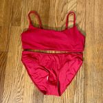 ANDIE x Mindy Bikini Set Maui Top Rib Swimsuit Flame Red size small NWT Photo 4