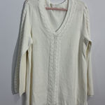 Womans 89th & Madison Size 2x White Pull Over V Neck Bell Sleeve Sweater Photo 0