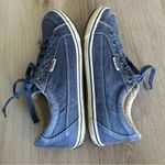 Taos Moc Star Womens 9.5 Distressed Canvas Lace Up Low Top Indigo Blue Comfort Photo 4