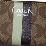 Coach Brown Heritage Stripe Keychain Wallet Photo 3