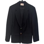 Pendleton Virgin Wool Single Breasted 2 Gold Button Blazer Black Womens EUC 10 Photo 2