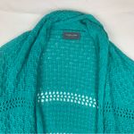 Wooden Ships  size small medium Teal Knit Cardigan open front loose knit Photo 3