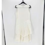 Sundance Linen Tiered off White Fit Flare Boho Layering Midi Tank Dress size PM Photo 1