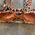 SheIn Bikini Top Peekaboo Cut Out Blush Leopard Medium Vacation Photo 7