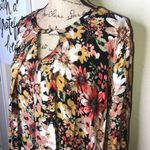 JODIFL Long Sleeve Boho Style, Hi Lo Multi Color Floral Tunic/Mini Dress Size M Photo 3