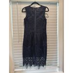 Bardot  Lace Pencil Navy Blue Sexy Sheer Top Midi Dress Date Formal Sz 6 Small‎ Photo 6