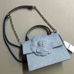 ALDO Mini Purse Bag Crossbody Light Denim Blue Flower Accent Snap Closure NWT Photo 0