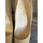 Paloma Italian Gold Fabric Pointed Toe Heels‎ Pumps Size 4B Party Y2K Classic Photo 8