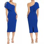 Dress the Population New!  Tiffany One Shoulder Midi Dress Electric Blue, size S‎ Photo 1