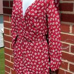 Abercrombie & Fitch Burgundy and White Floral Romper with Pockets EUC SZ XS Photo 2