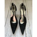 Valenti Franco black fabric sling back heels with rhinestone accent Size 8.5 Photo 2