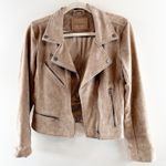 BLANK NYC Faux Suede Long Sleeve Moto Jacket Tan Beige XS Photo 1