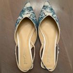 Betsey Johnson Vance Floral Blue White Slingback Rhinestone Ballet Flats Size 10 Photo 1