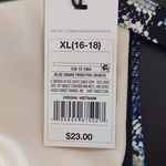 Shade & Shore  Blue and Black Snakeskin Print Bikini Top NWT Size XL Photo 3