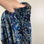 Lands' End  Paisley Button Front Tunic Kaftan Top Large Cotton Resort Cover Up Photo 2