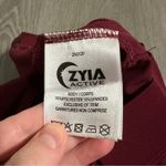 Zyia  Burgundy Red High‎ Rise Mid length Activewear Shorts Size S Photo 4