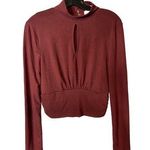 Stitch Fix Brea Canyon  Womens Size Large Keyhole Turtleneck Blouse Claret Red NWT Photo 0