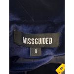 Missguided Women’s Blazer Dress Size 8 Navy Blue Velvet Long Sleeve Photo 4