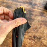 After Five Vintage Black Satin Cocktail Clutch Purse gold w/ turquoise hardware Photo 1