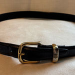 Calvin Klein  Black Leather Belt with Gold Buckle Medium Photo 0
