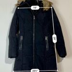 Michael Kors Women’s Faux Fur Trim Double Puffer Jacket Black Size XS FLAW Photo 7