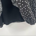 FRNCH Paris Dot Long Sleeve Dress Tie Neck B&W Polka Dots Flare Parisian SZ S/M Photo 12
