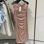 ZARA  NWT mesh beige polka dot midi dress Photo 9