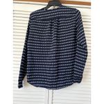 Gap  Women's Navy White Teardrop Print Long Sleeve Button Up Shirt Size S Photo 3