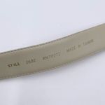 Liz Claiborne Vintage Full-Grain Semi Aniline Genuine Leather Belt Ivory Gold Photo 6
