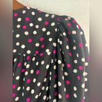 Kate Spade L Drop Waist Wrap Black and Pink Polka Dot Dress Photo 3