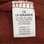 Zenana Outfitters Dark Rust Long Sleeve Jersey Flared Swing T-Shirt Tunic Dress Size 1X Photo 7