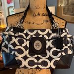 Coach Peyton Signature Canvas Carryall Shoulder Bag in Dark Denim and White Photo 10