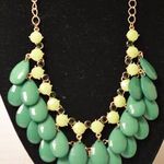 Source Unknown Wearin Of The Green 1980's Tear Drop Beads Emarld Green Crystals Necklace Photo 0
