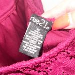 Rue 21 Floral Maroon Bow Scoop Neck Short Sleeve Open Back Mini Dress Photo 8