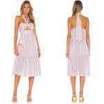 Majorelle ‘Florian’ midi dress in pink plaid w/ halter tie neck & bandeau top. S Photo 1